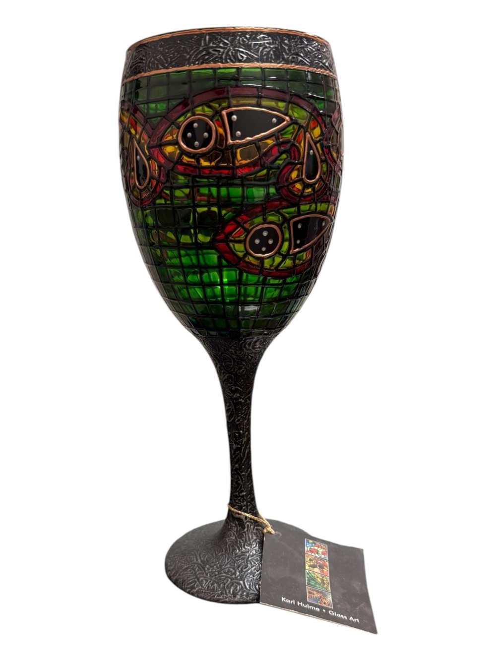 Stained Glass Celtic Water Goblet Wine Chalice Irish Ireland Karl Hulme